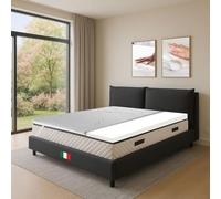 GEEMMA s.r.l. Topper Memory pour lit double 160 x 190, dispositif médical, hauteur 5 cm avec tissu antimicrobien amovible en argent