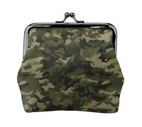 Geen Porte-monnaie en cuir avec imprimé camouflage pour femmes et filles - Mini pochette portefeuille avec fermeture à baiser - Joli portefeuille en cuir, Noir , Taille unique, Pochette à monnaie