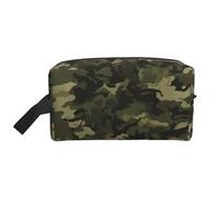 Geen Trousse de maquillage portable avec imprimé camouflage pour femme et fille Grande capacité avec poignée, blanc, Taille unique, Trousse de maquillage
