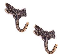 Geenite Lot de 2 crochets muraux décoratifs en forme de libellule pour maison, sac à main, clés, serviettes, peignoirs (bronze)