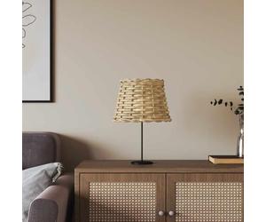 GeenYuu Abat-jour marron Ø 20 x 15 cm en osier avec support en fer pour plafonnier, lampadaire, lampe de table, design vintage bohème comme décoration de salon et de chambre à coucher avec douille E27