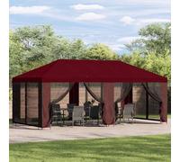 GeenYuu Abri de Jardin 6 x 3 m Bordeaux en Polyester et Acier avec Toit ventilé, Structure Robuste pour terrasse et Jardin, Protection Ombre Soleil Pluie, idéal pergola tonnelle extérieur