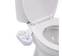 GeenYuu Accessoire siège toilette bidet avec robinet mitigeur eau chaude froide, buse unique autonettoyante, flexible 250 cm, adaptateurs laiton, pulvérisateur hygiène intime pour salle de bain
