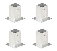 GeenYuu Ancres de poteau métal galvanisé 81 mm pour fixation poteaux, 4 pièces, support solide pour clôture, palissade, barrière, idéal jardin extérieur terrasse sécurité