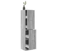GeenYuu Armoire à pharmacie en bois Sonoma - Gris - 40 x 41 x 174,5 cm - Avec 4 tiroirs, espace de rangement et tiroir pour bureau, couloir, buanderie, atelier et cave