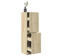 GeenYuu Armoire à pharmacie en chêne Sonoma - 40 x 41 x 144,5 cm - Avec 4 tiroirs de rangement et tiroir - Pour bureau, couloir, cave, buanderie, armoire de rangement polyvalente
