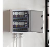 GeenYuu Armoire de contrôle gris en plastique ABS 57 x 23 x 60 cm avec rangement durable pour atelier maison extérieur installation électrique protection câble