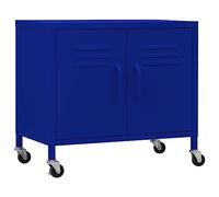 GeenYuu Armoire de rangement bleu marine en acier 60 x 35 x 56 cm avec roulettes et étagère réglable pour bureau, garage, cave et buanderie