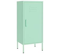 GeenYuu Armoire de rangement en acier vert menthe 42,5 x 35 x 101,5 cm avec 2 étagères et pieds réglables, armoire polyvalente pour garage, cave, bureau, buanderie avec serrure et espace de rangement