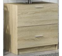 GeenYuu Armoire d'évier chêne Sonoma en Bois d'ingénierie 59x37x59 cm avec tiroir et Porte, Meuble sous évier pour Salle de Bain, Rangement Pratique pour Serviette et cosmétique