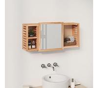 GeenYuu Armoire miroir en bois de noyer massif 80 x 17 x 34 cm avec miroir coulissant et beaucoup d'espace de rangement pour salle de bain, meubles de salle de bain et lavabo à montage mural