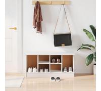 GeenYuu Banc à Chaussures Alta Blanc Bois Massif de pin 100x35x45 cm avec Compartiments, Banquette siège Rangement pour entrée Salon Chambre, Meuble Organiseur avec Assise Robuste
