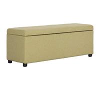 GeenYuu Banc Coffre Rangement 116 cm Vert en Polyester avec Compartiment abattant pour Salon entrée Chambre, Banquette siège Meuble avec Coussin et Espace de Rangement organisé
