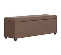 GeenYuu Banc Coffre Rangement Marron en Polyester 116 cm avec Compartiment de Rangement pour Salon entrée Chambre Couloir, Banquette siège Pratique avec Couvercle abattant et Espace organisé