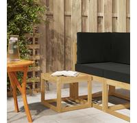 GeenYuu Banc de Jardin Blanc en Bois d'Acacia Massif 43 x 43 x 37 cm, Module Canapé Modulable pour Terrasse Balcon Patio, Assise Confortable avec Dossier et Accoudoir