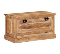 GeenYuu Banc de Rangement Chaussures en Bois d'acacia Massif 85x40x45 cm Banquette Coffre avec Compartiments abattants pour entrée Salon Chambre Assise Pratique et Meuble Organiseur