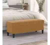 GeenYuu Banc Marron en Velours 100x35x41 cm, Banquette Confortable rembourrée, siège d'entrée Multifonction pour Salon, Chambre, Couloir, Repose-Pied et Bout de lit