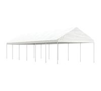 GeenYuu Belvédère avec Toit Blanc en polyéthylène 13,38x4,08x3,22 m, Structure Acier galvanisé, pergola spacieuse pour terrasse Jardin extérieur, Protection Soleil et Pluie