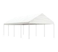 GeenYuu Belvédère avec Toit Blanc en polyéthylène 8,92x4,08x3,22 m, Structure Acier galvanisé, abri extérieur pour terrasse Jardin Patio, Protection Ombre Pluie Soleil