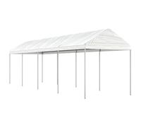 GeenYuu Belvédère avec Toit Blanc en polyéthylène et Structure Acier galvanisé 8,92x2,28x2,69 m pour terrasse Jardin extérieur Ombre et Protection Contre Soleil et Pluie