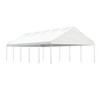 GeenYuu Belvédère avec Toit Blanc en polyéthylène, Structure Acier galvanisé 11,15x5,88x3,75 m, abri pergola pour terrasse Jardin extérieur, Protection Ombre Soleil Pluie Patio