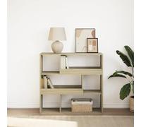 GeenYuu Bibliothèque en chêne Sonoma 100 x 33 x 94,5 cm Étagère sur pied avec 6 compartiments comme séparateur de pièce pour salon, bureau, bureau avec beaucoup d'espace de rangement et rangement