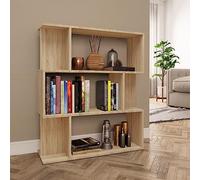 GeenYuu Bibliothèque séparateur de pièce, chêne Sonoma, 80 x 24 x 96 cm, en matériau à base de bois, étagère sur pied, avec 9 compartiments, bibliothèque polyvalente pour salon, chambre à coucher