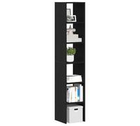 GeenYuu Bibliothèques 2 pcs empilables chêne Noir Bois d'ingénierie 30x30x80 cm Meuble Rangement modulable pour Salon Bureau Chambre Cuisine, étagère Colonne avec Compartiments Pratiques