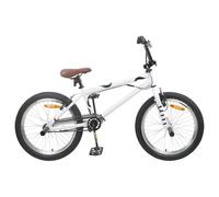 GeenYuu BMX 20 Pouces Blanc avec Cadre Acier, Guidon et Selle réglables pour Enfants de Plus de 9 Ans, vélo Urbain léger et Agile pour Balade et Sport