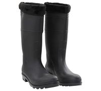 GeenYuu Bottes en caoutchouc avec doublure intérieure amovible en PVC noir, taille 44, imperméables, antidérapantes, avec semelle profilée, pour extérieur, travail d'étang, pantalon de pêche et