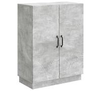 GeenYuu Buffet Gris béton en Bois d'ingénierie 66 x 34,5 x 87 cm avec Portes, Meuble Rangement Polyvalent pour Salon Salle à Manger Cuisine, vaisselier Enfilade Commode Console