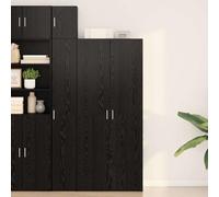 GeenYuu Buffet haut aspect chêne noir, 40 x 42,5 x 185 cm, buffet rustique avec porte, commode polyvalente pour salon, salle à manger