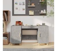 GeenYuu Bureau Gris béton 140x50x75 cm en Bois d'ingénierie Robuste avec Rangement tiroir et étagère pour Poste Travail Informatique et télétravail Maison Bureau étudiant