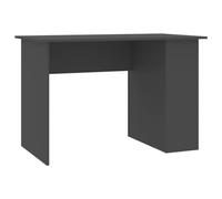 GeenYuu Bureau gris en bois 110 x 60 x 73 cm avec 2 étagères d'espace de rangement Table de travail, bureau à domicile, bureau, jeu, apprentissage, PC, plateau pour clavier