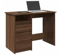 GeenYuu Bureau marron aspect chêne 102 x 50 x 75 cm en bois avec espace de rangement et tiroir, peu encombrant pour bureau, bureau à domicile, salle d'étude et chambre d'enfant