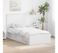 GeenYuu Cadre de lit Blanc en Bois de pin Massif 90 x 200 cm avec sommier à Lattes Robuste pour Chambre Adulte Enfant, Design Moderne et Facile à Nettoyer, lit Simple Durable et élégant