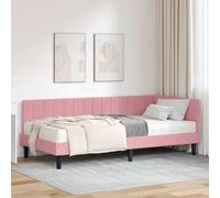 GeenYuu Cadre de lit d'angle avec matelas en velours gris, surface douce au toucher, 204 x 104 x 72 cm, lit simple 100 x 200 cm, cadre en contreplaqué, chambre moderne, tête de lit réglable, solution
