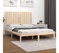 GeenYuu Cadre de lit en Bois de pin Massif 120x200 cm avec tête de lit Classique Stable et Robuste pour Chambre Adulte ou Enfant, sommier Plateforme avec Support Latte Bois