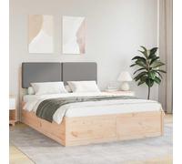 GeenYuu Cadre de lit Gris Clair avec tête de lit rembourrée en pin Massif, Structure Robuste avec Latte Plateforme intégrée, Montage Facile, idéal Chambre Adulte et Enfant