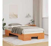 GeenYuu Cadre de lit Marron en Bois Massif pin 90 x 200 cm avec sommier Plateforme Solide pour Chambre Adulte ou Enfant, Design Moderne avec Rangement tiroir et Support Latte métal