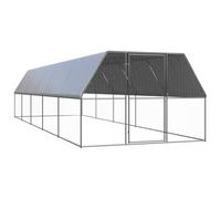 GeenYuu Cage d'extérieur en acier galvanisé 3 x 10 x 2 m avec toit en polyéthylène imperméable, serrure sécurisée, construction métallique stable pour poules, canards, petits animaux dans le jardin