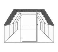 GeenYuu Cage d'extérieur en acier galvanisé avec toit en polyéthylène imperméable 3 x 8 x 2 m - Enclos sûr avec porte et serrure - Idéal pour poules, canards, petits animaux et oiseaux dans le jardin