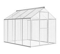 GeenYuu Cage d'extérieur en aluminium - 178 x 242 x 192 cm - Robuste - Avec grille métallique - Pour jardin et balcon - Cage sûre pour petits animaux - Idéale comme clapier ou cage à cochons d'Inde