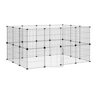 GeenYuu Cage pour animaux de compagnie en acier revêtu par pulvérisation 35 x 35 cm avec porte noire Cage pour lapins, cochons d'Inde, rongeurs, utilisation intérieure et extérieure