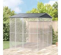 GeenYuu Cage volière Oiseaux extérieure en Acier galvanisé Anthracite 227 x 310 x 247 cm Habitat sécurisé avec perchoir mangeoire et Abreuvoir pour Perroquet Perruche canari Pinson