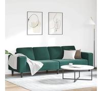 GeenYuu Canapé de Salon Vert foncé en Polyester Respirant 250 x 77 x 76 cm avec Mousse Confortable, Pieds Noirs, Design Moderne pour Salon, détente et Accueil Familial