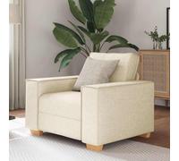 GeenYuu Canapé en lin 60 cm, fauteuil lounge avec accoudoirs larges, structure solide en bois et métal, canapé rembourré confortable, pour salon, chambre à coucher, bureau, 99 x 78 x 84 cm
