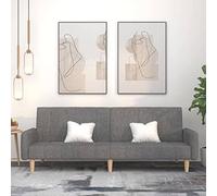 GeenYuu Canapé-lit à 2 Places Gris Clair en Tissu Polyester, Convertible clic-clac modulable avec Dossier Ajustable pour Salon séjour Chambre Bureau, Assise Confortable et Couchage Pratique