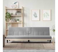 GeenYuu Canapé-lit Gris Clair en Tissu avec Porte-gobelets et Table Pliable, Dossier réglable 3 Positions, Convertible clic-clac modulable pour Salon séjour Chambre Bureau détente