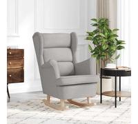 GeenYuu Chaise à Bascule Gris Nuage en Tissu Polyester 74x90x102 cm Fauteuil Lounge avec Coussin Moelleux accoudoir Dossier Confortable pour Salon Chambre Bureau détente Repos